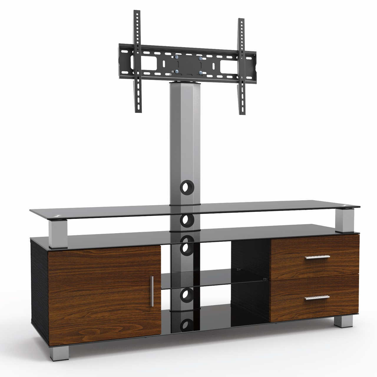 3-Tier Trapezoid Glass Media Console Tv Bracket